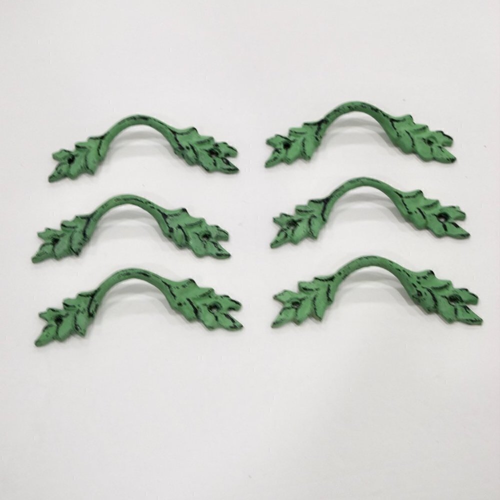 New set of 6 green pull / knob, many available
